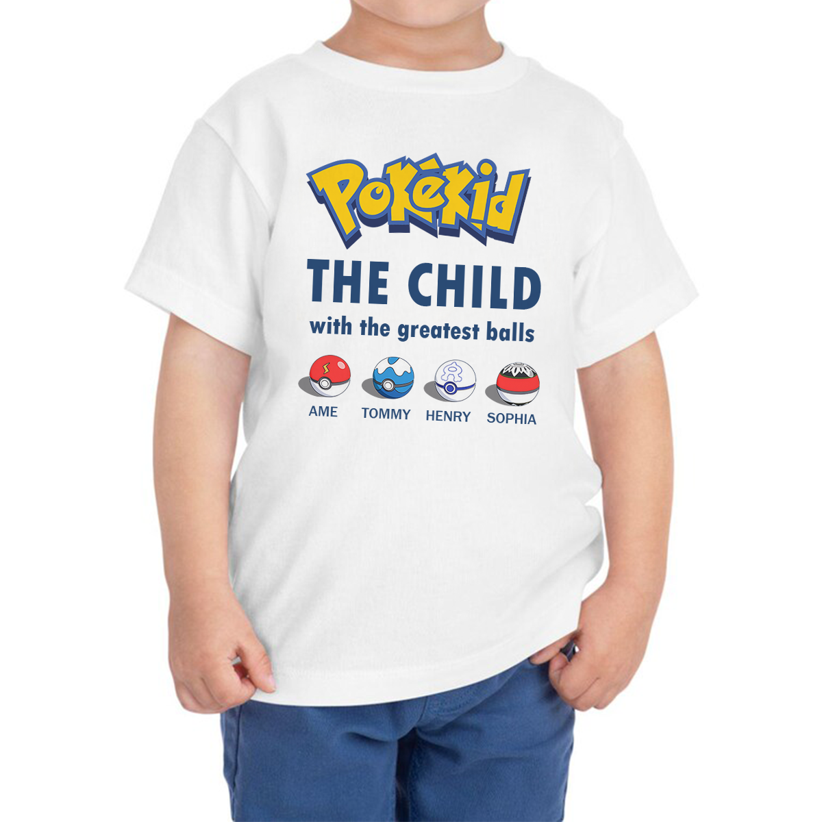 Custom Cute P0keball T-Shirt with Name – Personalized Family Gift for Loved Ones,P-T-25