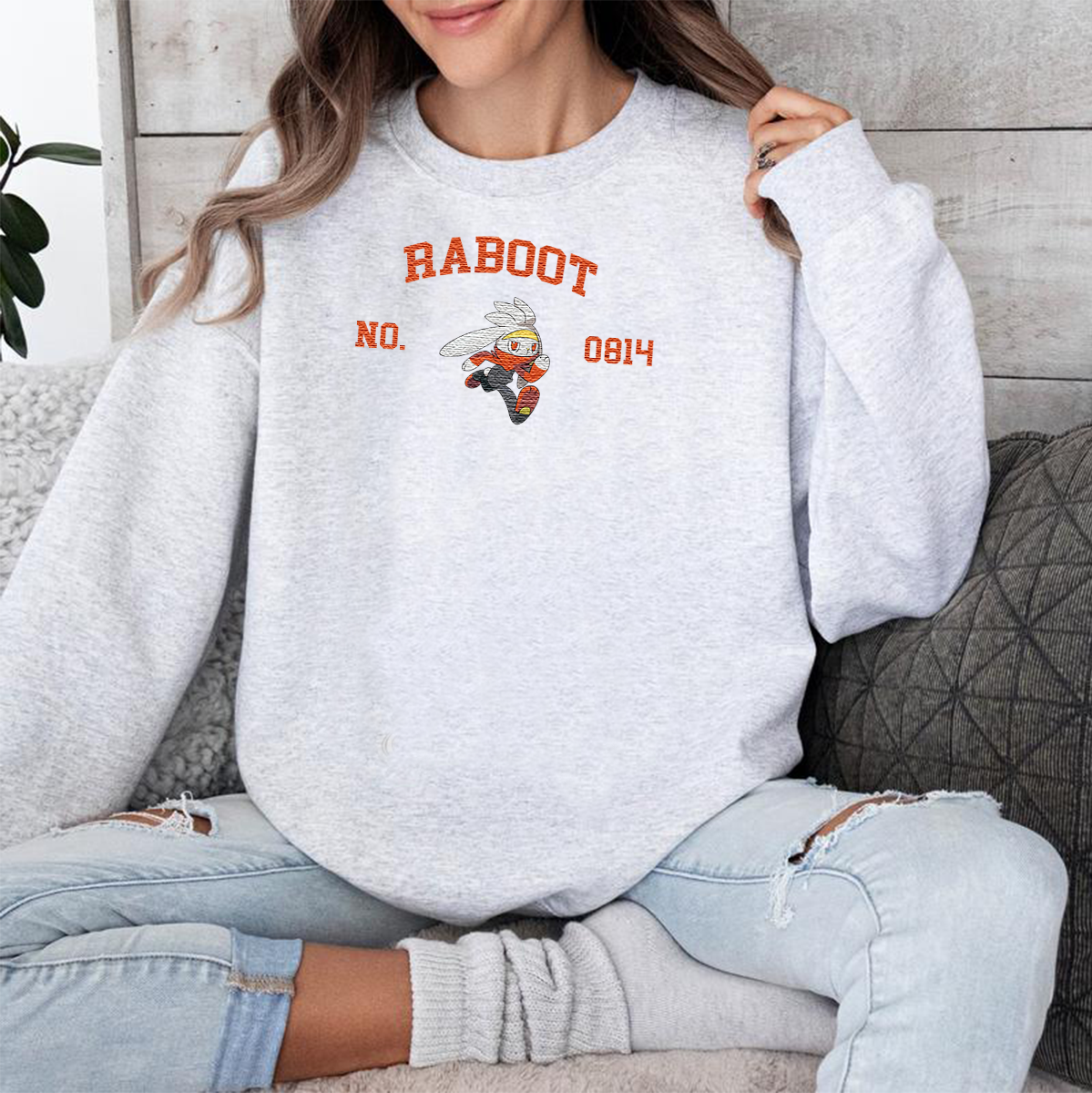 Raboot Adorable Anime-Themed Embroidered T-Shirt,Crewneck,Hoodie-Trendy Versatile and a Thoughtful Gift for Friends,H-C-1320