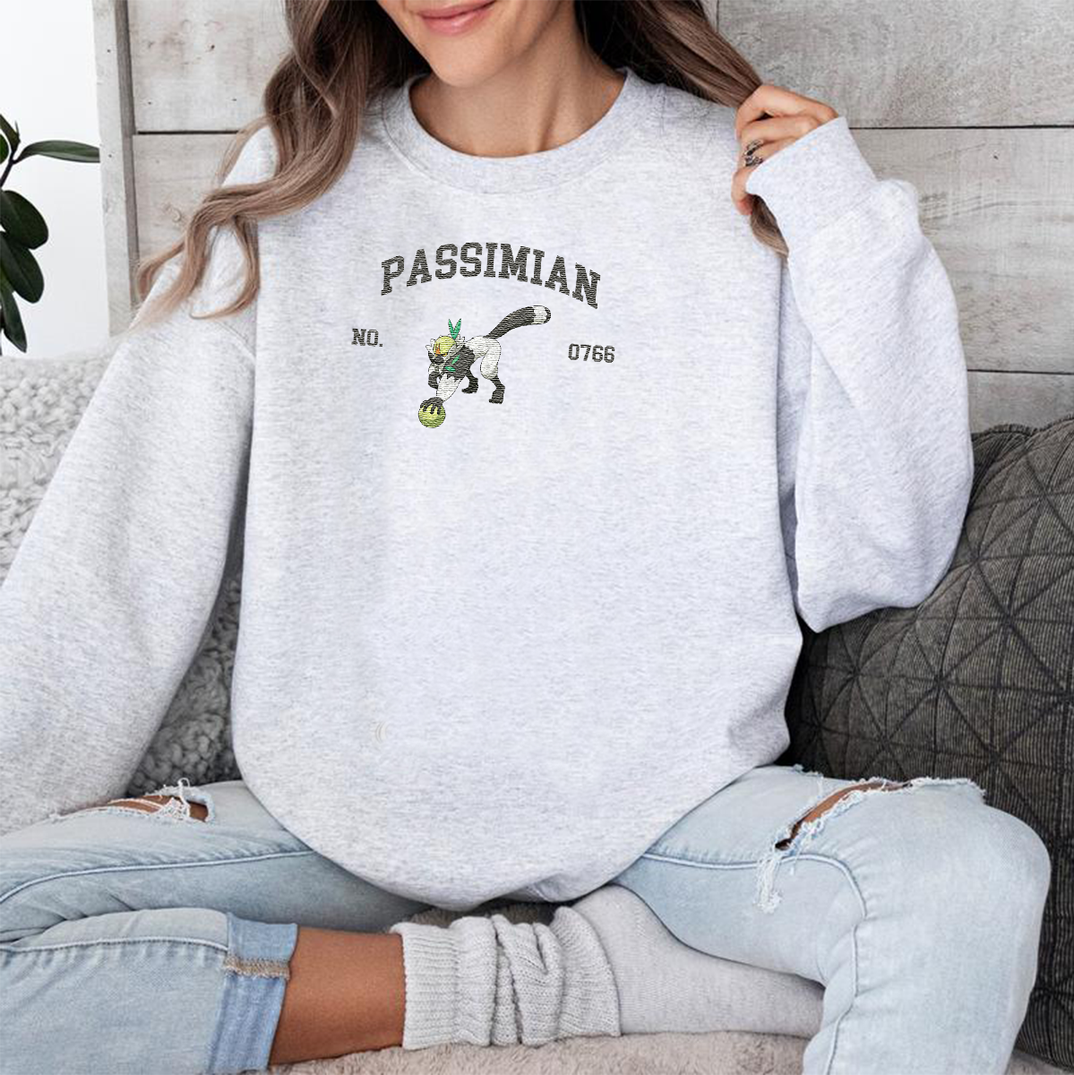 Passimian Adorable Anime-Themed Embroidered T-Shirt,Crewneck,Hoodie-Trendy Versatile and a Thoughtful Gift for Friends,H-C-1313