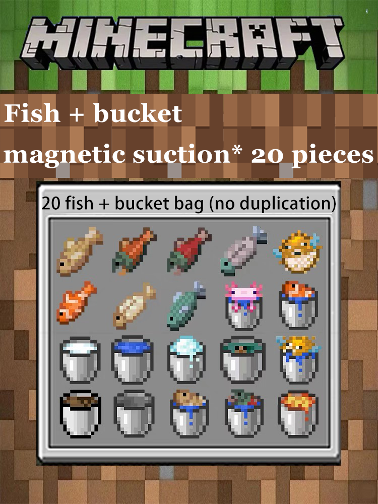 Minecraft Fridge Magnet Set – Mini Crafting Table,Magnetic Chest,Movable Decoration,Acrylic Pieces and Backpack Accessory,FM01