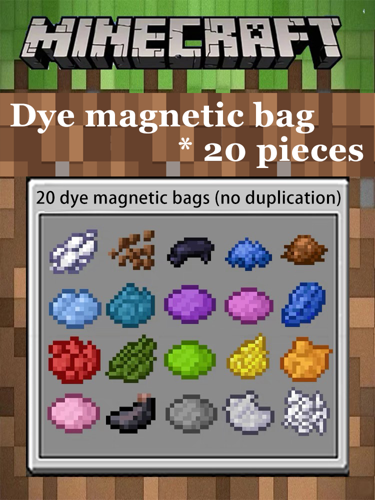 Minecraft Fridge Magnet Set – Mini Crafting Table,Magnetic Chest,Movable Decoration,Acrylic Pieces and Backpack Accessory,FM01