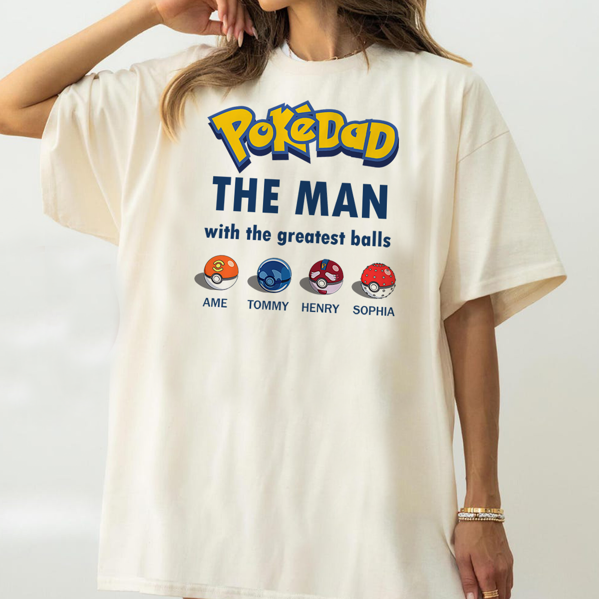 Custom Cute P0keball T-Shirt with Name – Personalized Family Gift for Loved Ones,P-T-25