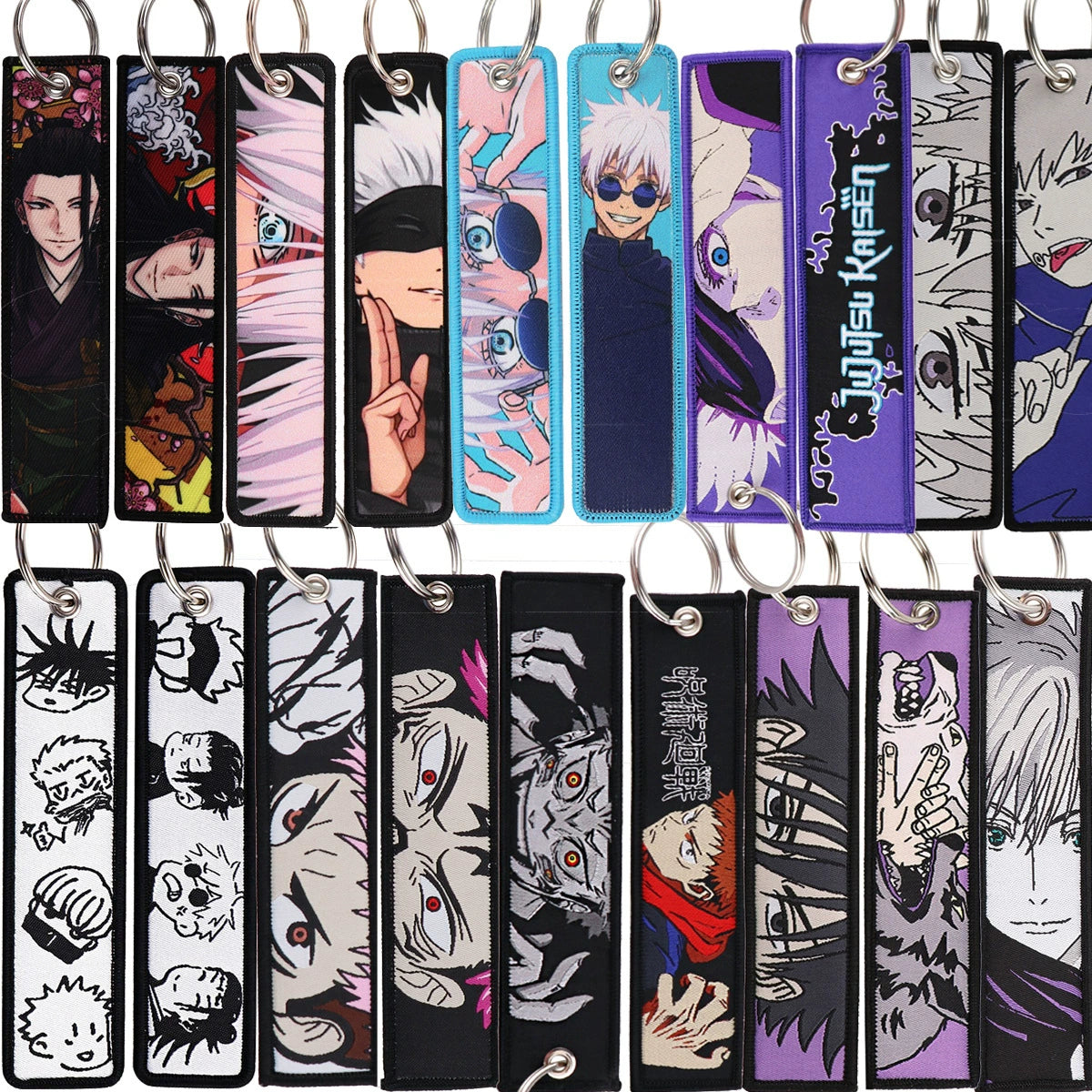 Jujutsu Kaisen Gojo Satoru Woven Lanyard Keychain – Anime Badge Holder & Fabric Strap,024