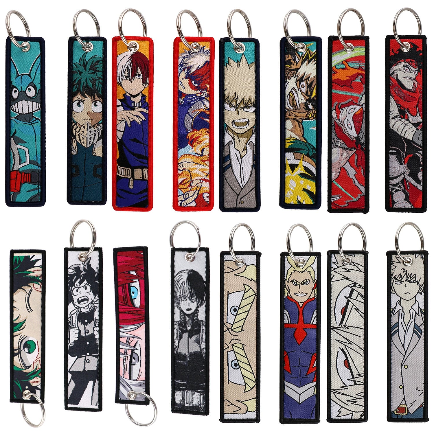 My Hero Academia Woven Keychain Lanyard – Anime Fabric Strap for School,Office & Daily Use,021