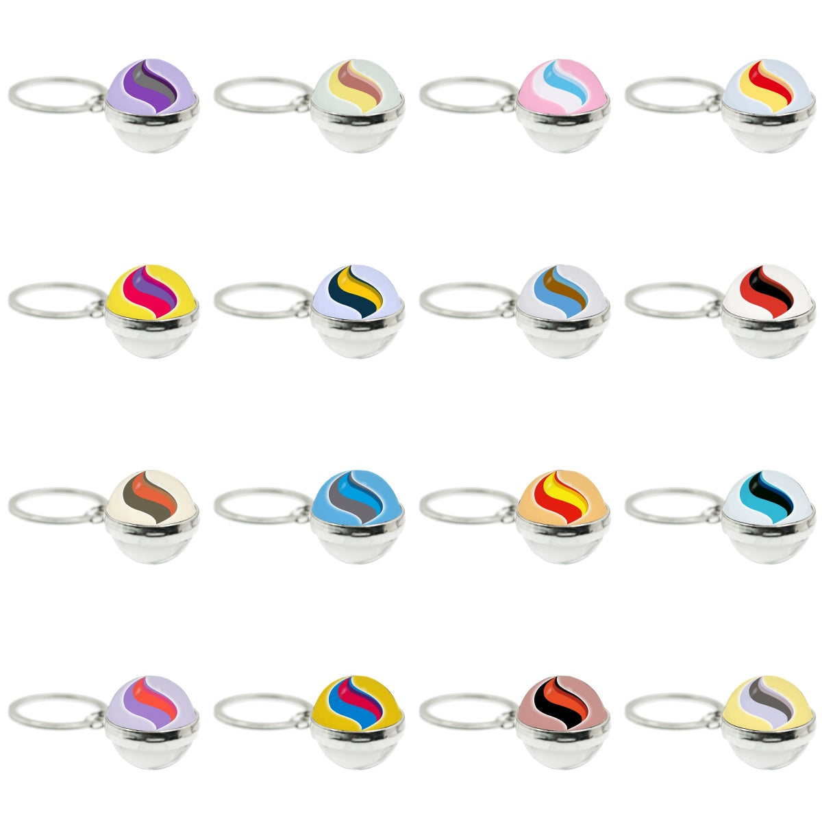 Mega Evolution 20MM Double-Sided Spherical Keychain,A Perfect Gift for Friends and Family,010