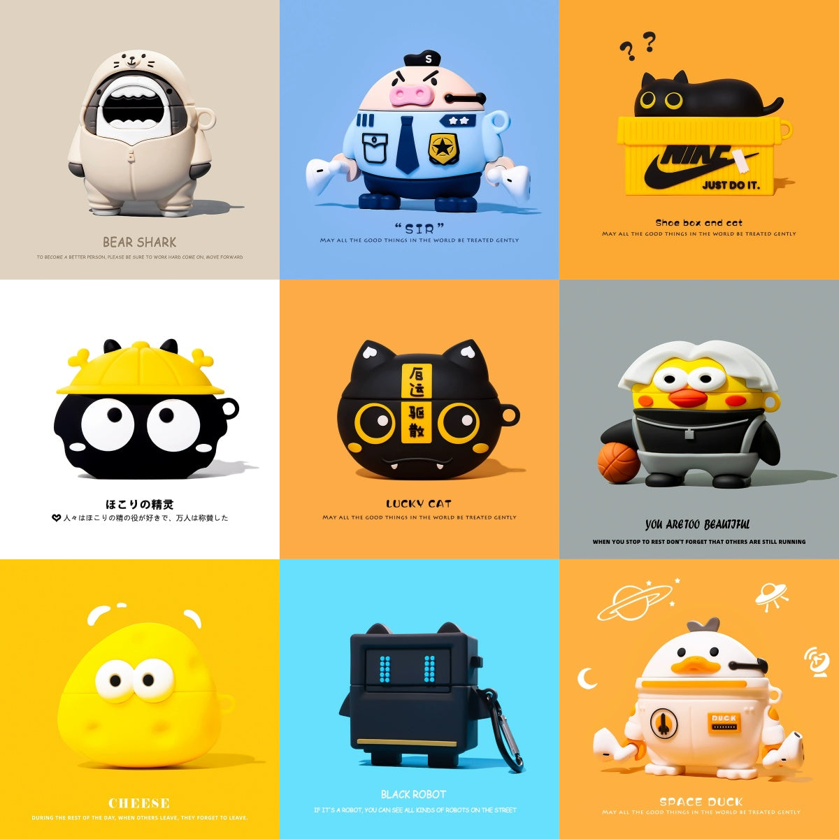 Anime Airpods Silicone Case,Cute Creature Design Airpodspro Protective Cover,Ideal Gift for Friends,PC-1297