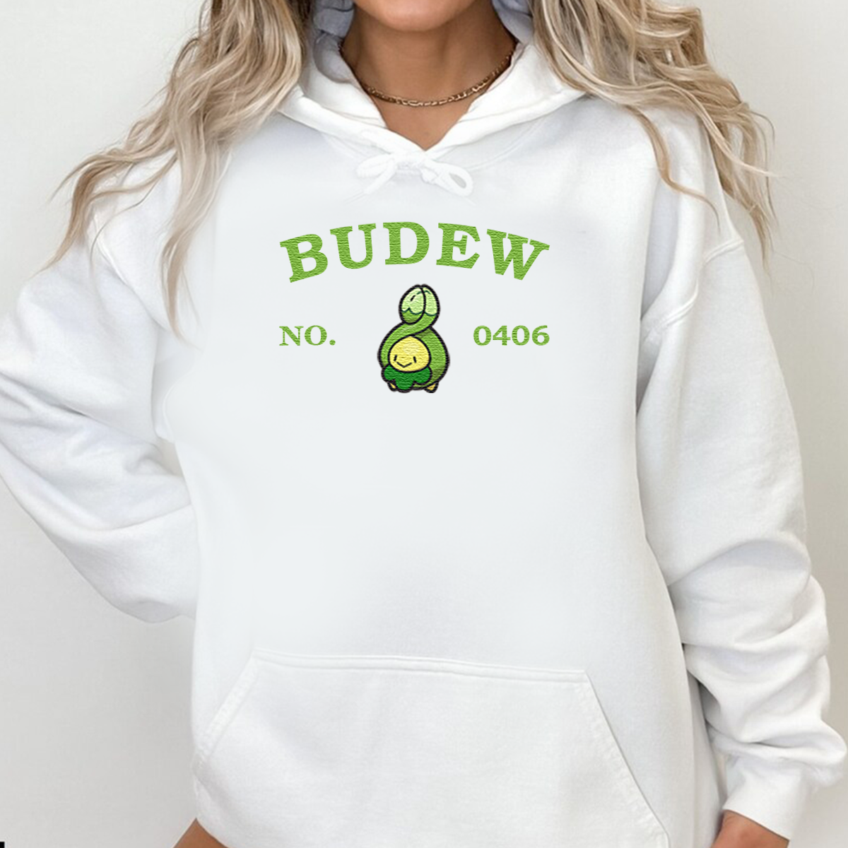 Budew-Q.Adorable Anime-Themed Embroidered T-Shirt,Crewneck,Hoodie-Trendy Versatile and a Thoughtful Gift for Friends,H-C-1224
