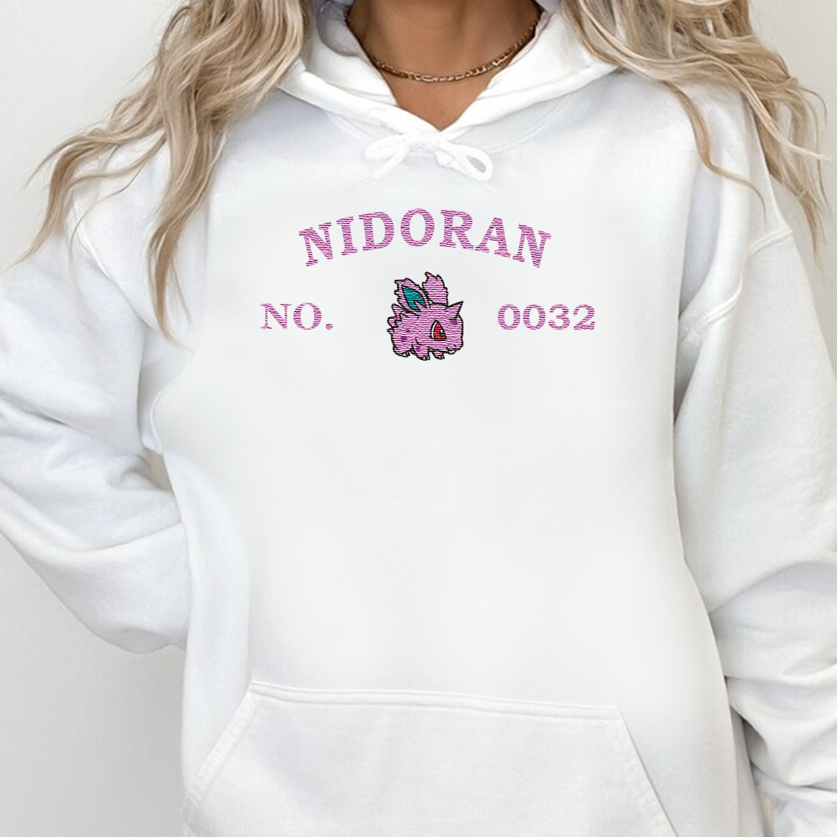 Nidoran-Q.Adorable Anime-Themed Embroidered T-Shirt,Crewneck,Hoodie-Trendy Versatile and a Thoughtful Gift for Friends,H-C-1269