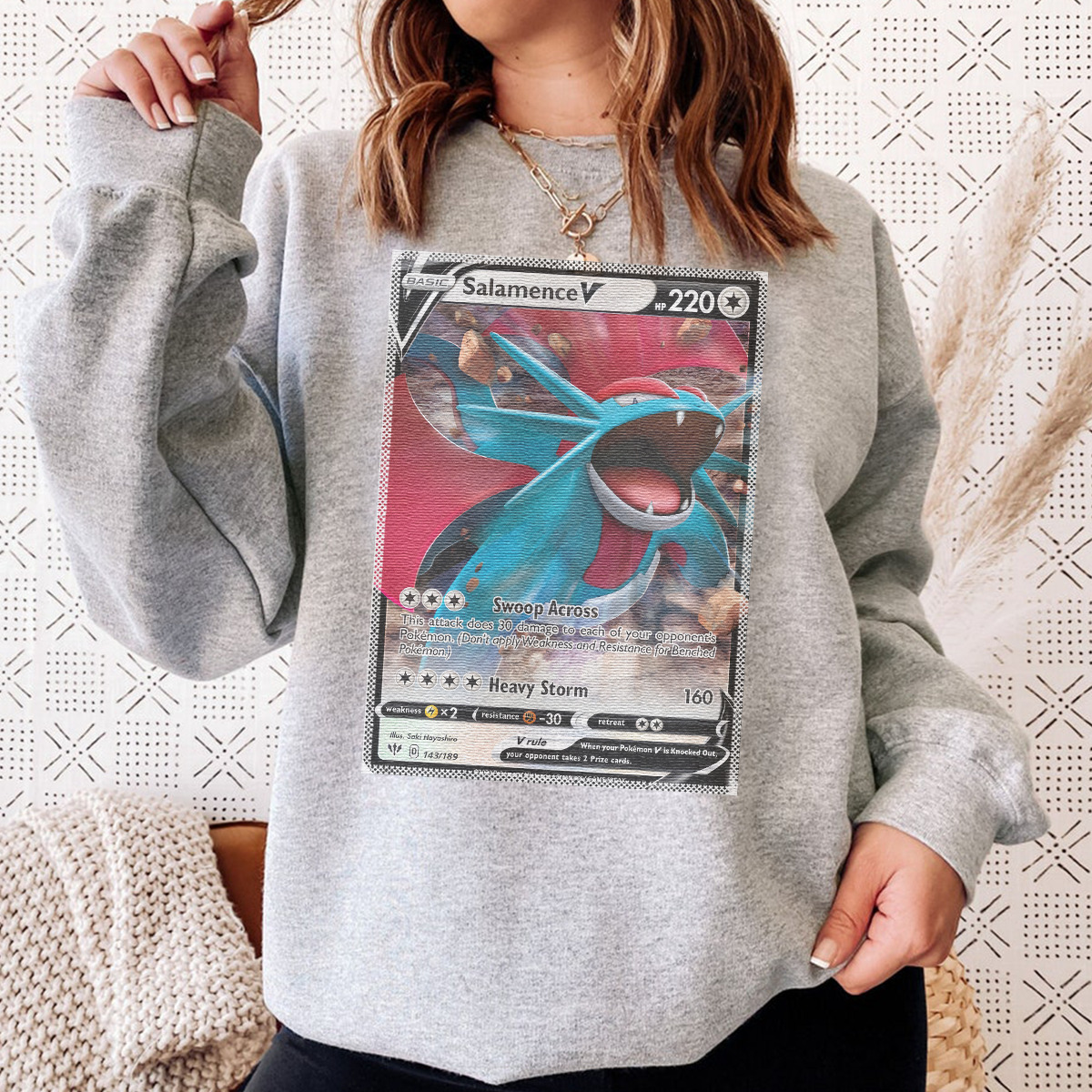 Personalized Fabric Trading Card D2 Patch Suture Unisex Crewneck,Perfect Gift for Fans Friends,P-C-17