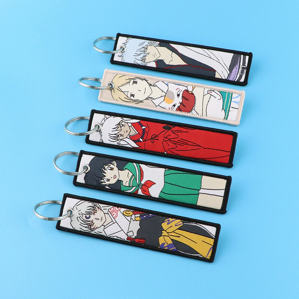 Cartoon Inuyasha Woven Keychain Strap, Ghost Gintama Pendant, Woven Fabric Key Accessories, Fullmetal Alchemist Keychain Charm,014