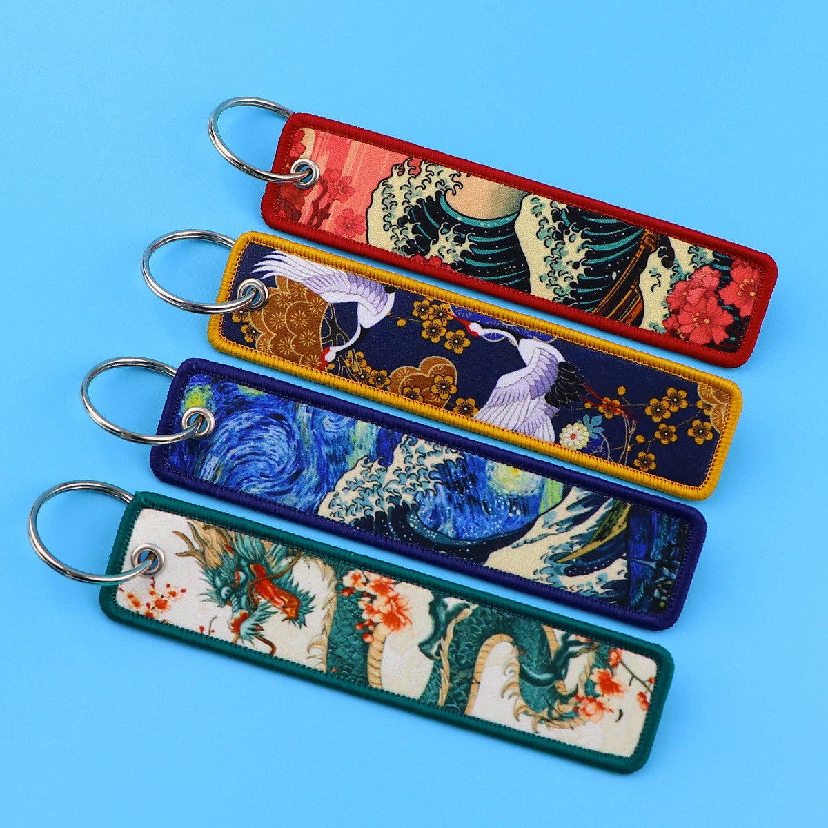 Cartoon Animal Eagle Beak Keychain Pendant,Japanese Style Wave Jacquard Keychain,Keychain with Traditional Chinese Style Lanyard Decoration,015