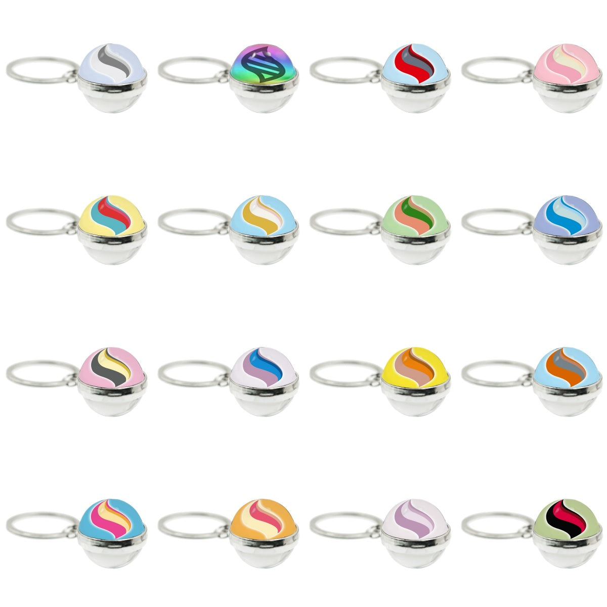 Mega Evolution 20MM Double-Sided Spherical Keychain,A Perfect Gift for Friends and Family,010