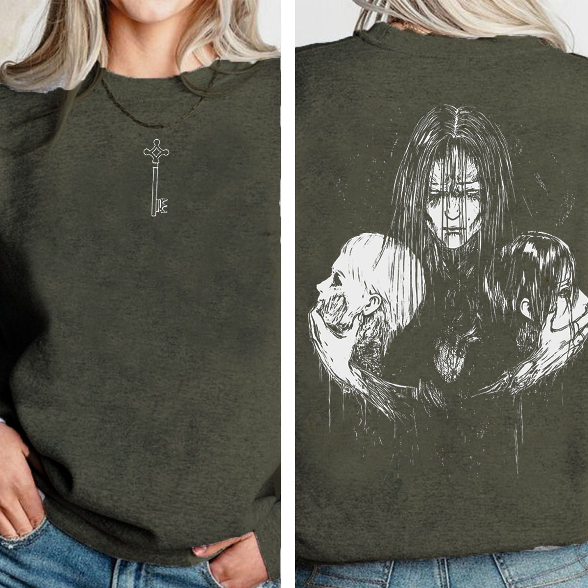 Attack On Titan Eren Jaeger Mikasa Ackerman Ymir Washed Vintage T-Shirt,Crewneck,Hoodie,H-C-873