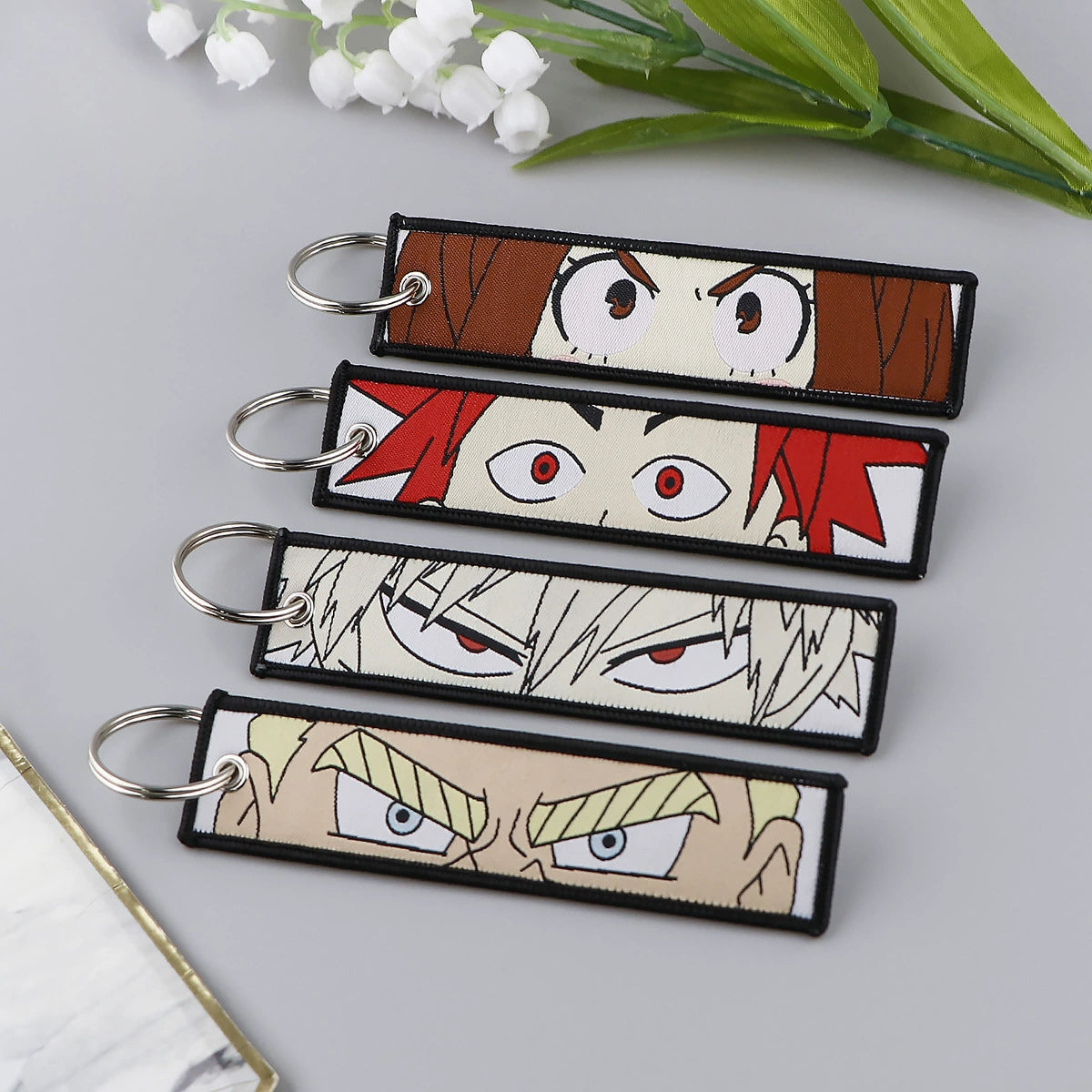 My Hero Academia Woven Keychain Lanyard – Anime Fabric Strap for School,Office & Daily Use,021