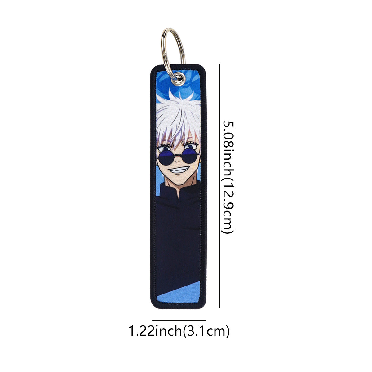 Jujutsu Kaisen Gojo Satoru Woven Lanyard Keychain – Anime Badge Holder & Fabric Strap,024