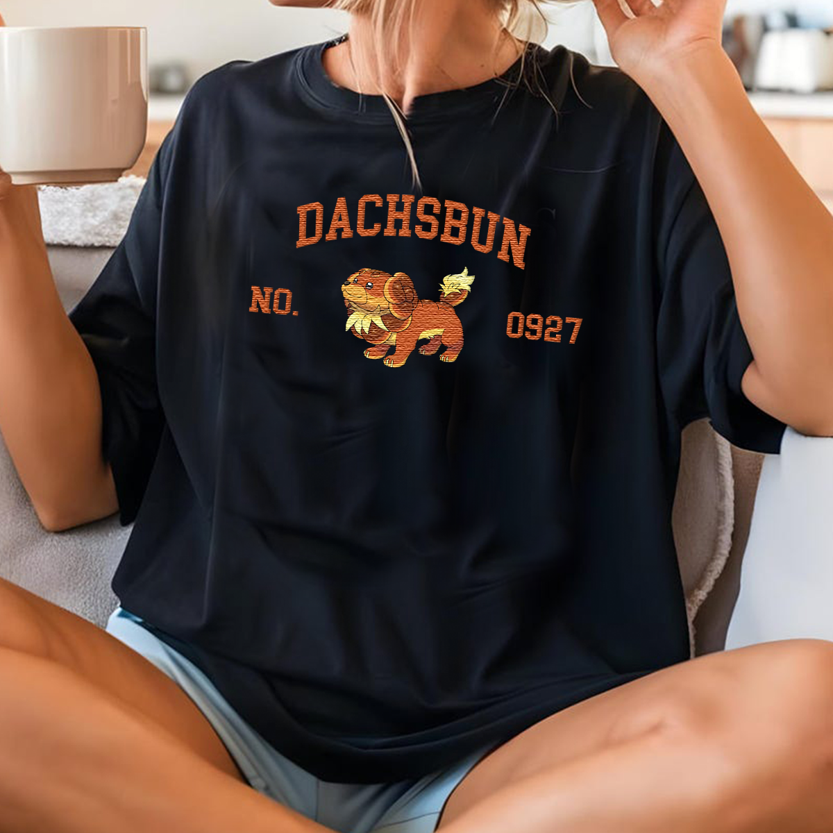 Dachsbun Adorable Anime-Themed Embroidered T-Shirt,Crewneck,Hoodie-Trendy Versatile and a Thoughtful Gift for Friends,H-C-1638