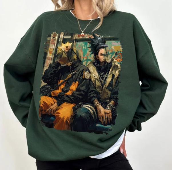 Narut0 And Shikamaruu Crewneck,Anime Character Unisex Hoodie,H-C-790