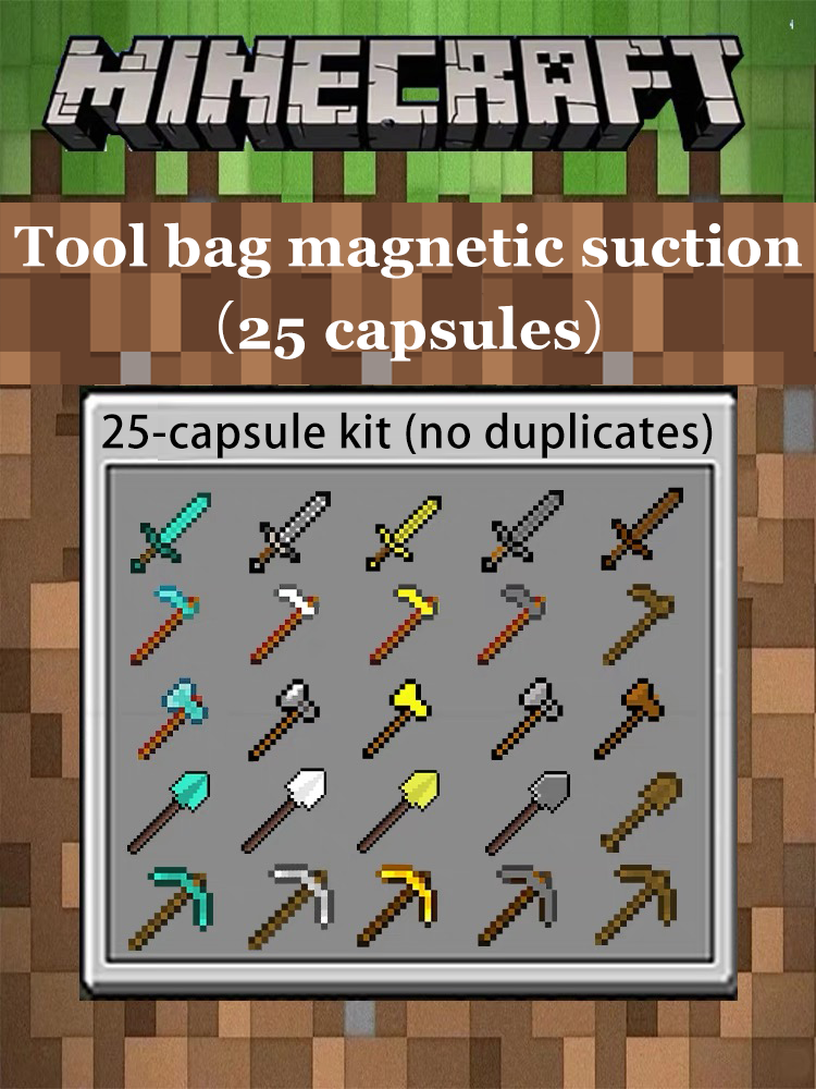 Minecraft Fridge Magnet Set – Mini Crafting Table,Magnetic Chest,Movable Decoration,Acrylic Pieces and Backpack Accessory,FM01