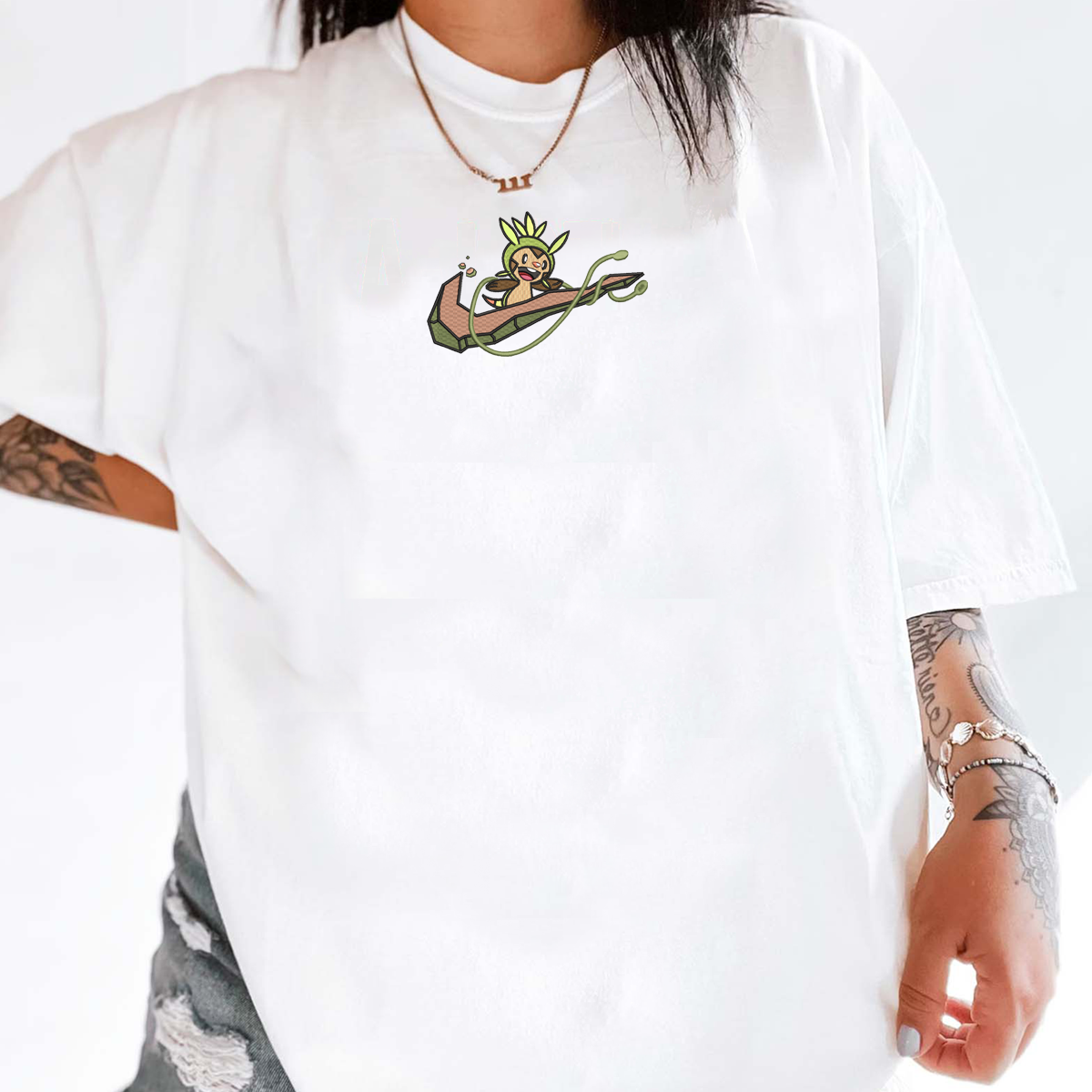 Chespin Adorable Anime-Themed Embroidered T-Shirt,Crewneck,Hoodie-Trendy Versatile and a Thoughtful Gift for Friends,H-C-1308