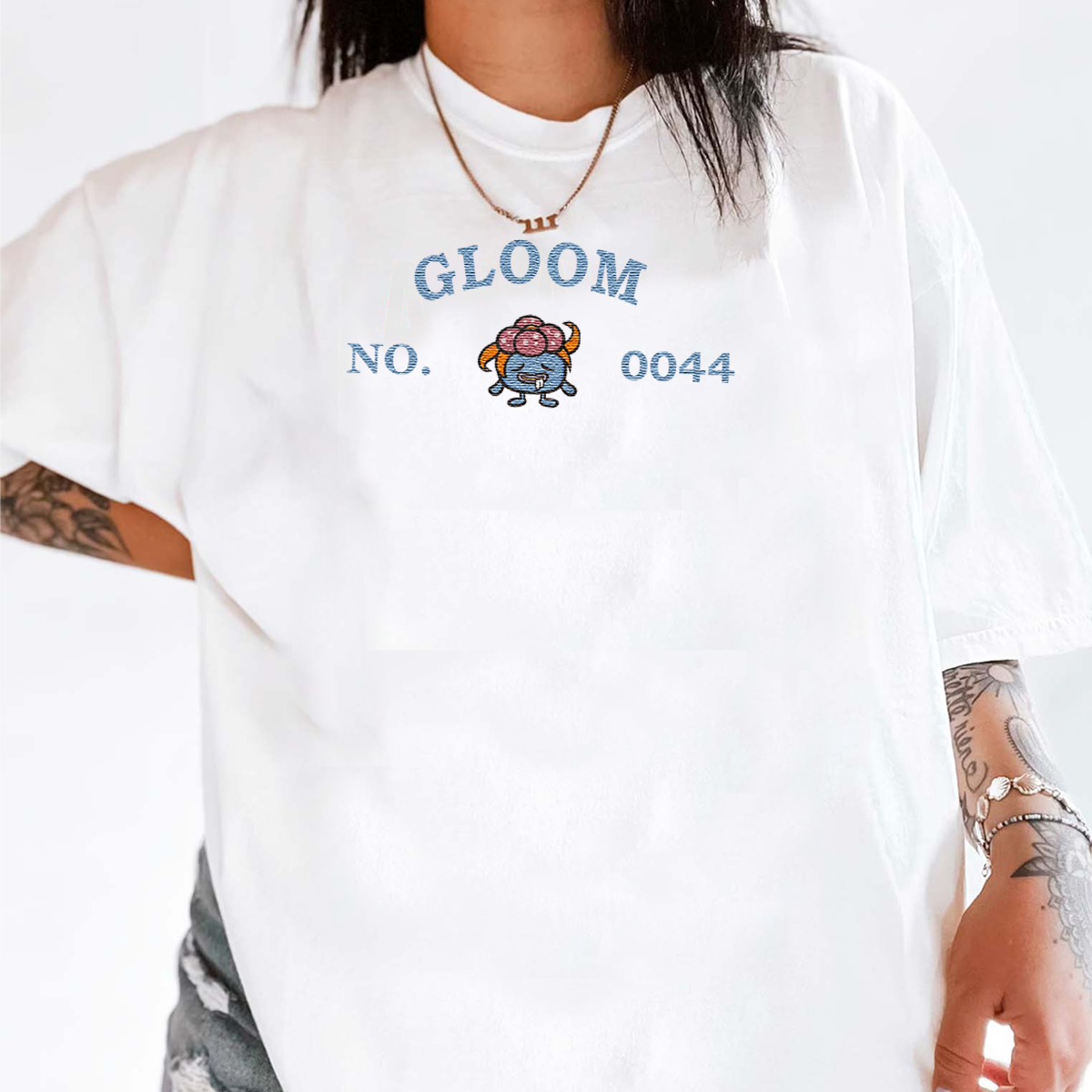 Gloom-Q.Adorable Anime-Themed Embroidered T-Shirt,Crewneck,Hoodie-Trendy Versatile and a Thoughtful Gift for Friends,H-C-1278