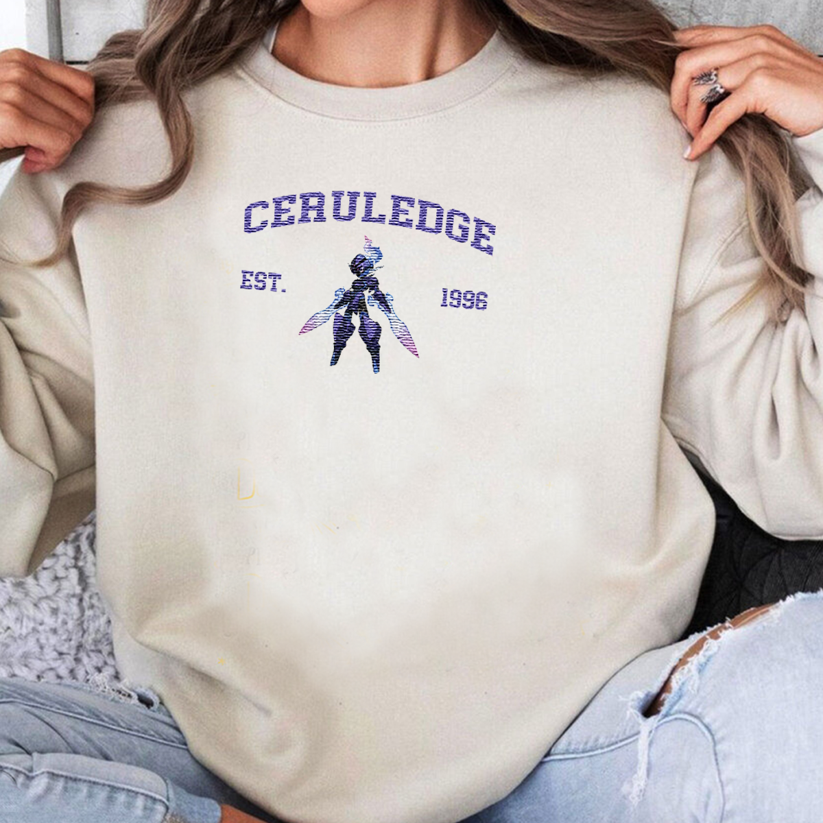 Ceruledge Adorable Anime-Themed Embroidered T-Shirt,Crewneck,Hoodie-Trendy Versatile and a Thoughtful Gift for Friends,H-C-1217