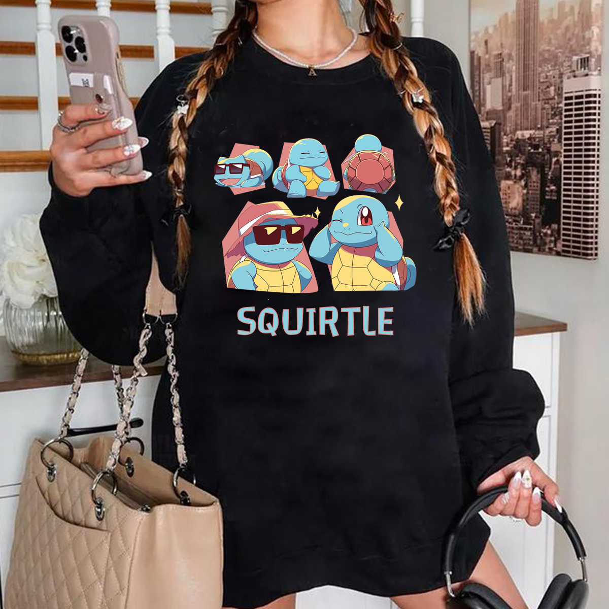 Cute Squirtle Characters Anime Unisex T-Shirt,Crewneck,Hoodie,H-C-768