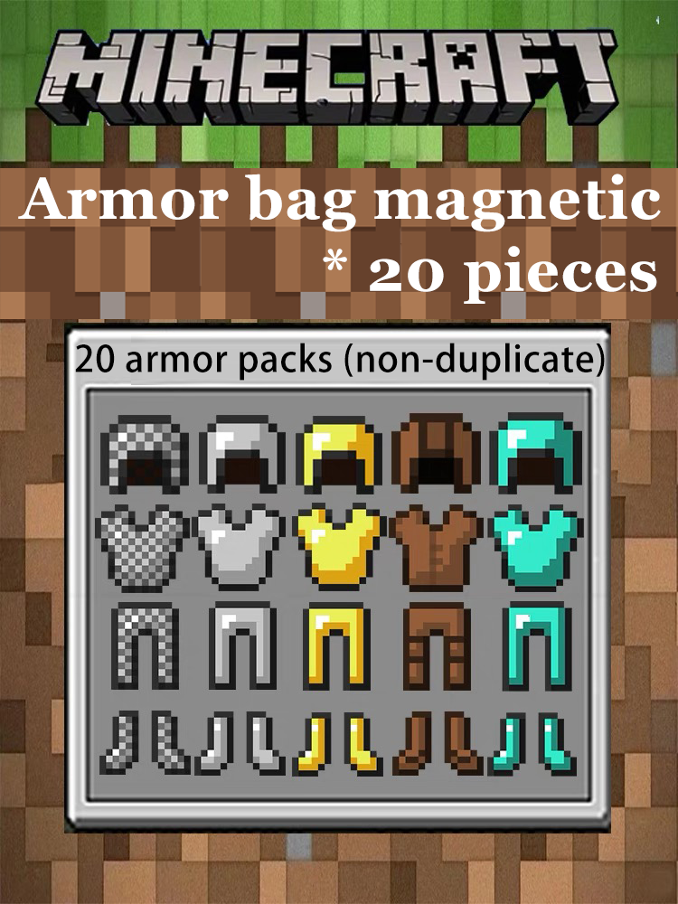 Minecraft Fridge Magnet Set – Mini Crafting Table,Magnetic Chest,Movable Decoration,Acrylic Pieces and Backpack Accessory,FM01