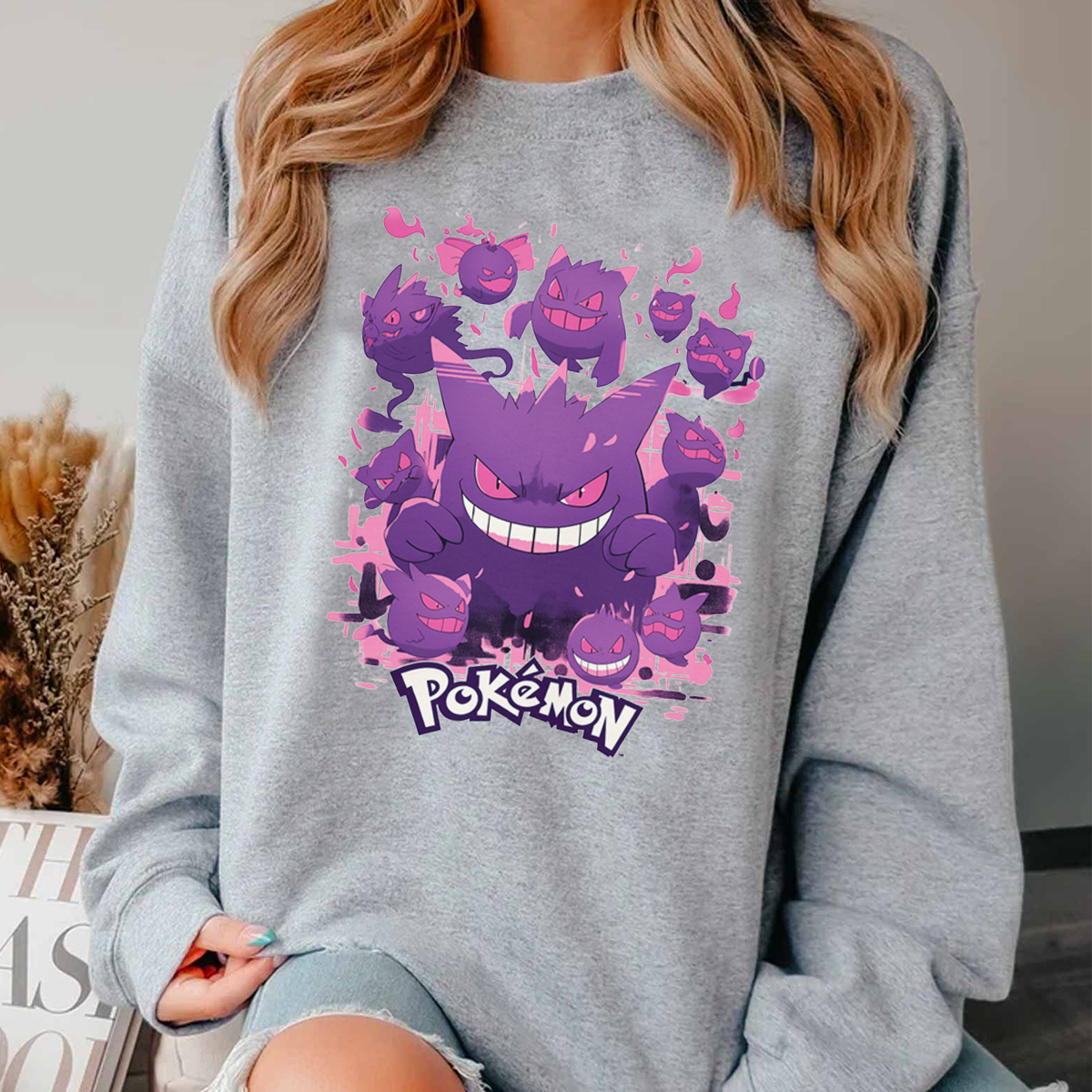 Playful And Mischievous Gengar Characters Anime Unisex T-Shirt,Crewneck,Hoodie,H-C-770