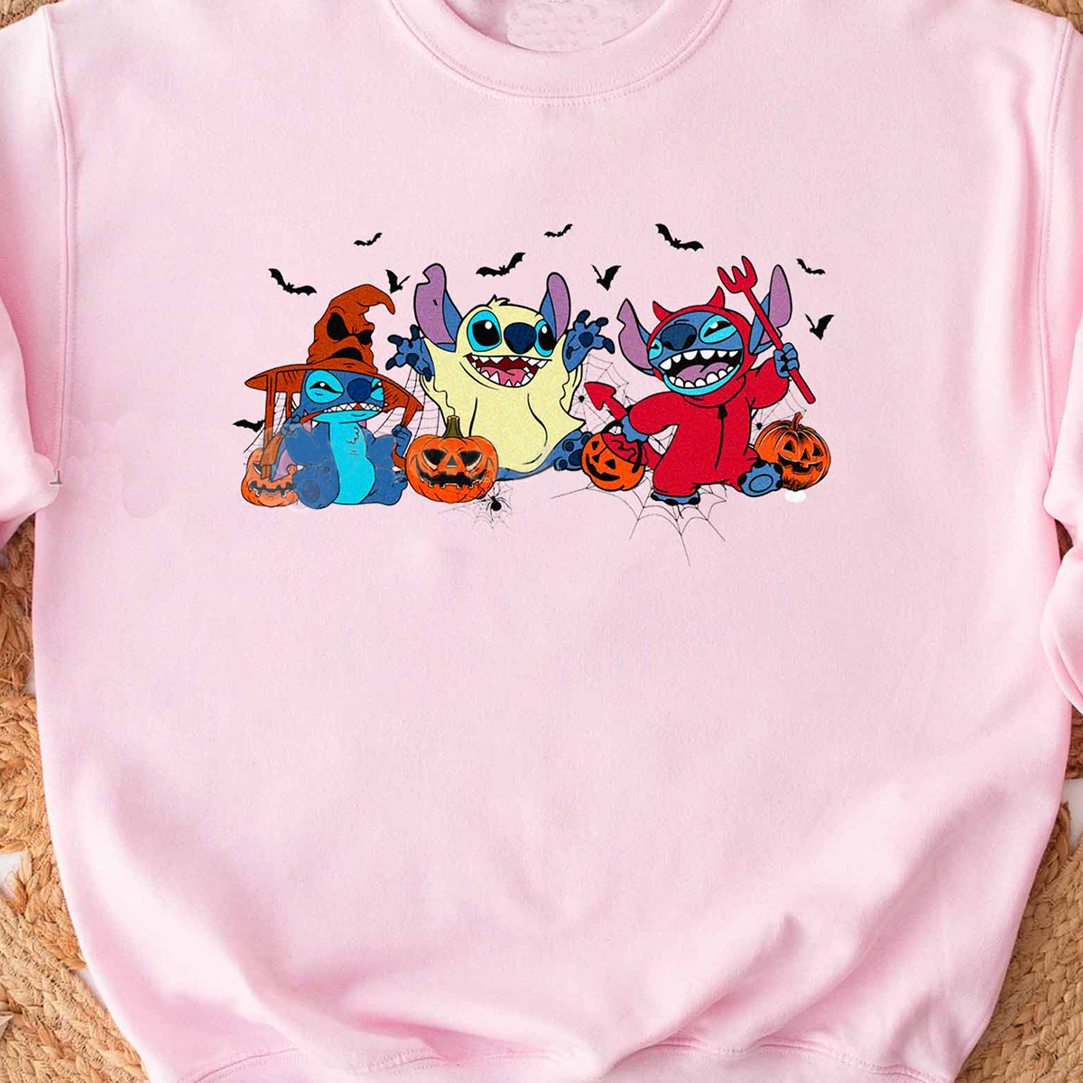 Cute Halloween Stitch And Friends T-Shirt,Crewneck,Hoodie,H-C-148