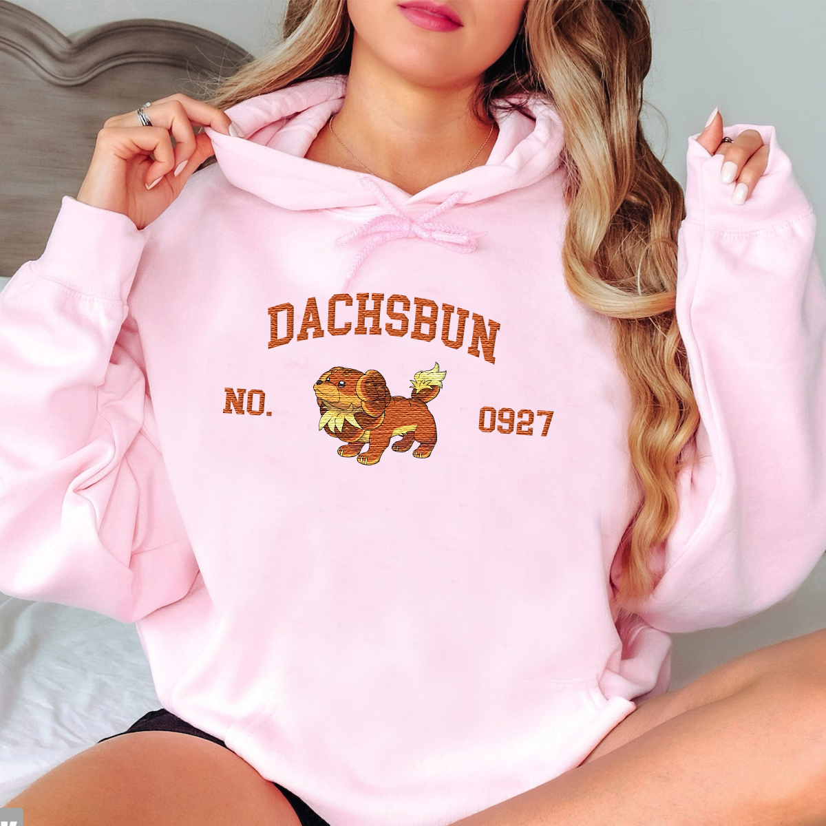 Dachsbun Adorable Anime-Themed Embroidered T-Shirt,Crewneck,Hoodie-Trendy Versatile and a Thoughtful Gift for Friends,H-C-1638