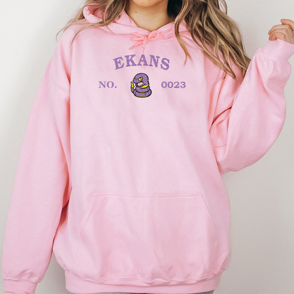 Ekans-Q. Adorable Anime-Themed Embroidered T-Shirt,Crewneck,Hoodie-Trendy Versatile and a Thoughtful Gift for Friends,H-C-1257
