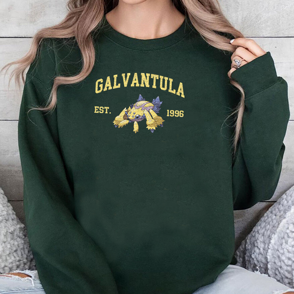 Galvantula Adorable Anime-Themed Embroidered T-Shirt,Crewneck,Hoodie-Trendy Versatile and a Thoughtful Gift for Friends,H-C-1191