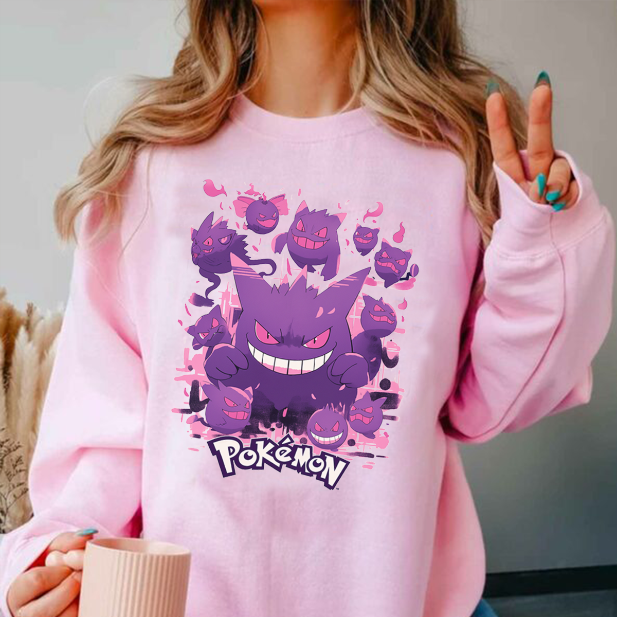 Playful And Mischievous Gengar Characters Anime Unisex T-Shirt,Crewneck,Hoodie,H-C-770