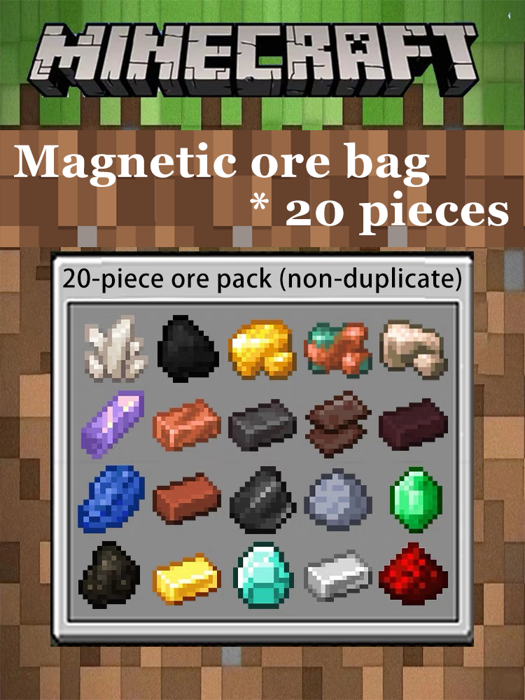 Minecraft Fridge Magnet Set – Mini Crafting Table,Magnetic Chest,Movable Decoration,Acrylic Pieces and Backpack Accessory,FM01