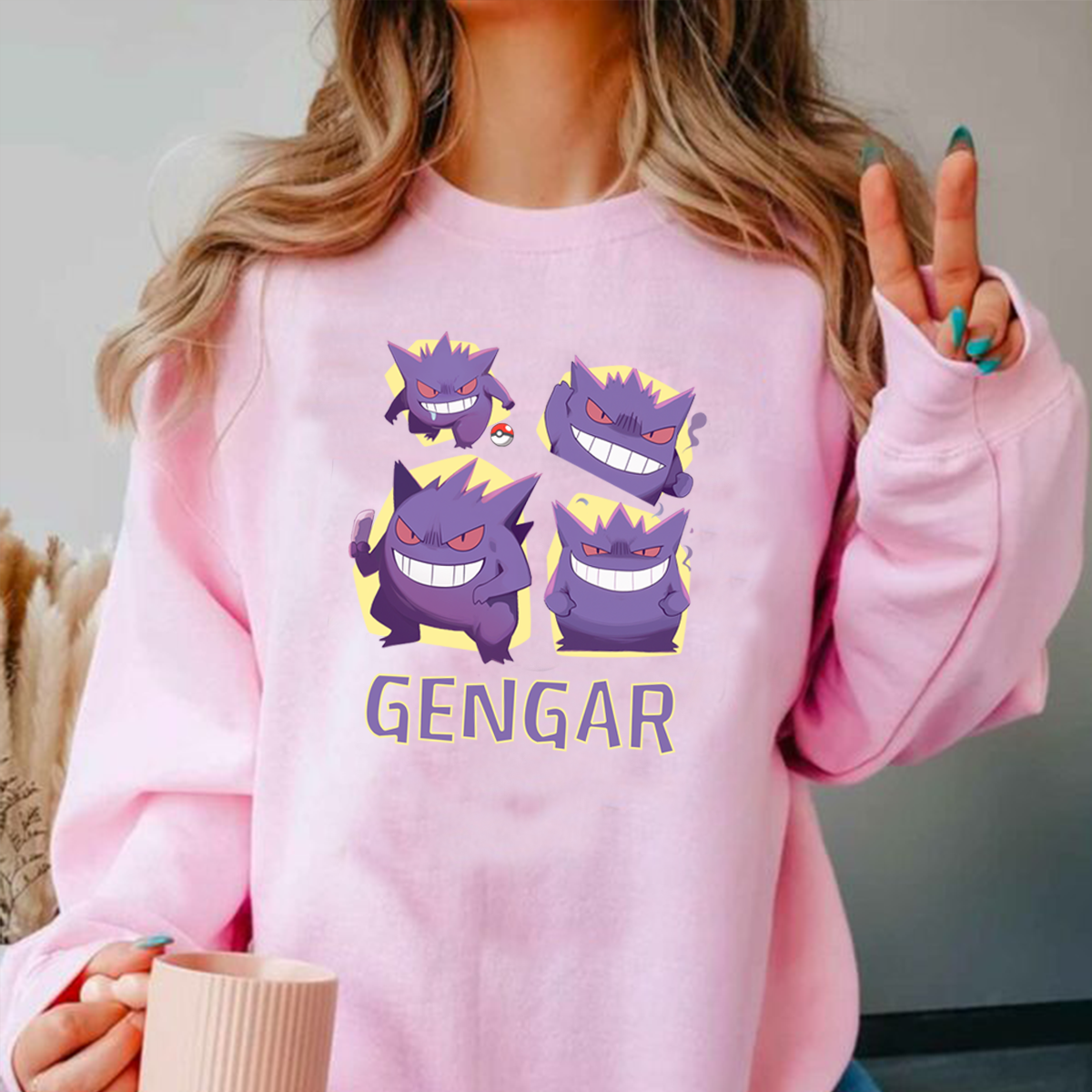 Playful And Mischievous Gengar Characters Anime Unisex T-Shirt,Crewneck,Hoodie,H-C-771