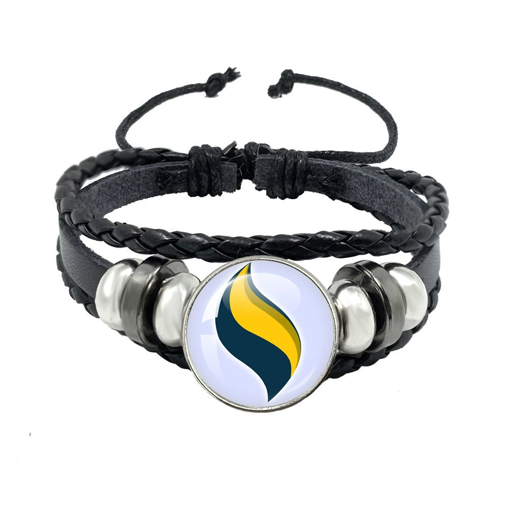 Leather Cord Snap Bracelet with Mega Evolution Stone,Perfect Gift for Friends and Family,B01
