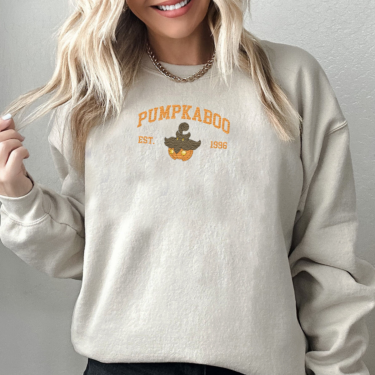 Pumpkaboo Adorable Anime-Themed Embroidered T-Shirt,Crewneck,Hoodie-Trendy Versatile and a Thoughtful Gift for Friends,H-C-823