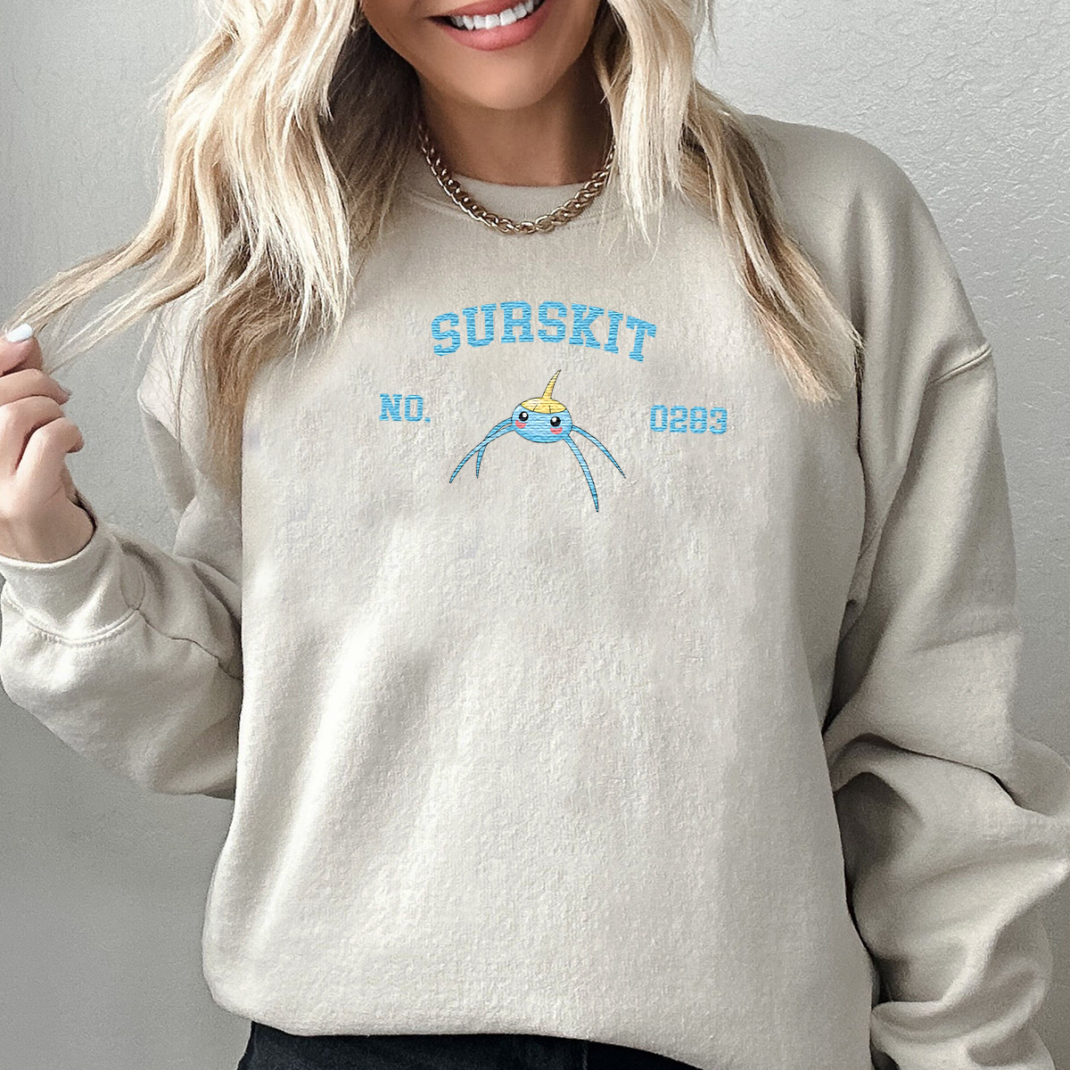 Surskit Adorable Anime-Themed Embroidered T-Shirt,Crewneck,Hoodie-Trendy Versatile and a Thoughtful Gift for Friends,H-C-1355