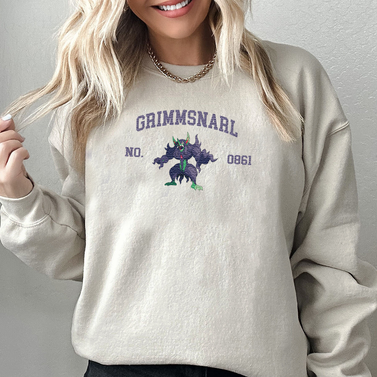Grimmsnarl Adorable Anime-Themed Embroidered T-Shirt,Crewneck,Hoodie-Trendy Versatile and a Thoughtful Gift for Friends,H-C-1461