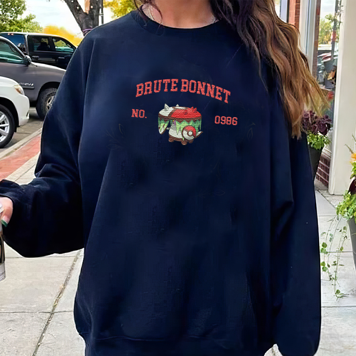 Brute Bonnet Anime-Themed Embroidered T-Shirt,Crewneck,Hoodie-Trendy Versatile and a Thoughtful Gift for Friends,H-C-1787