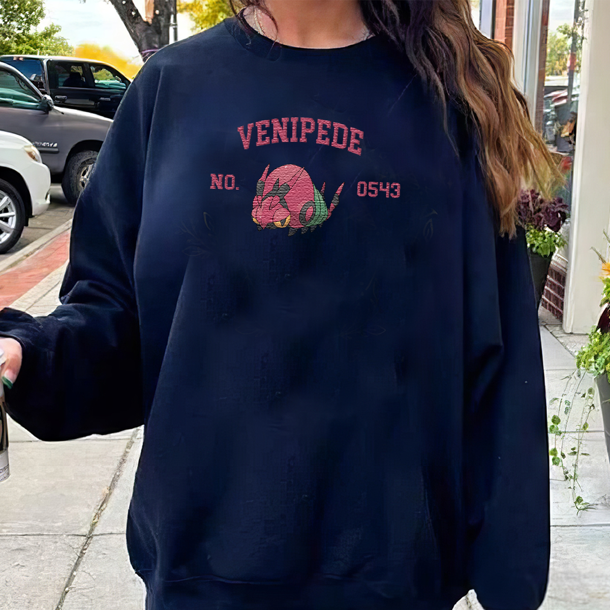 Venipede Adorable Anime-Themed Embroidered T-Shirt,Crewneck,Hoodie-Trendy Versatile and a Thoughtful Gift for Friends,H-C-1548