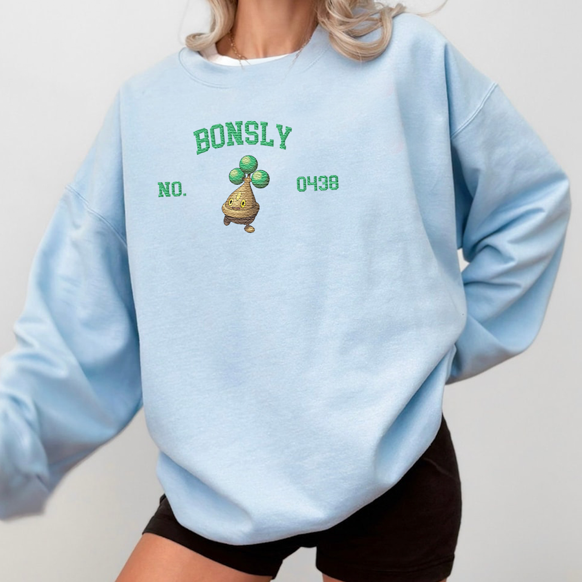 Bonsly Adorable Anime-Themed Embroidered T-Shirt,Crewneck,Hoodie-Trendy Versatile and a Thoughtful Gift for Friends,H-C-1537