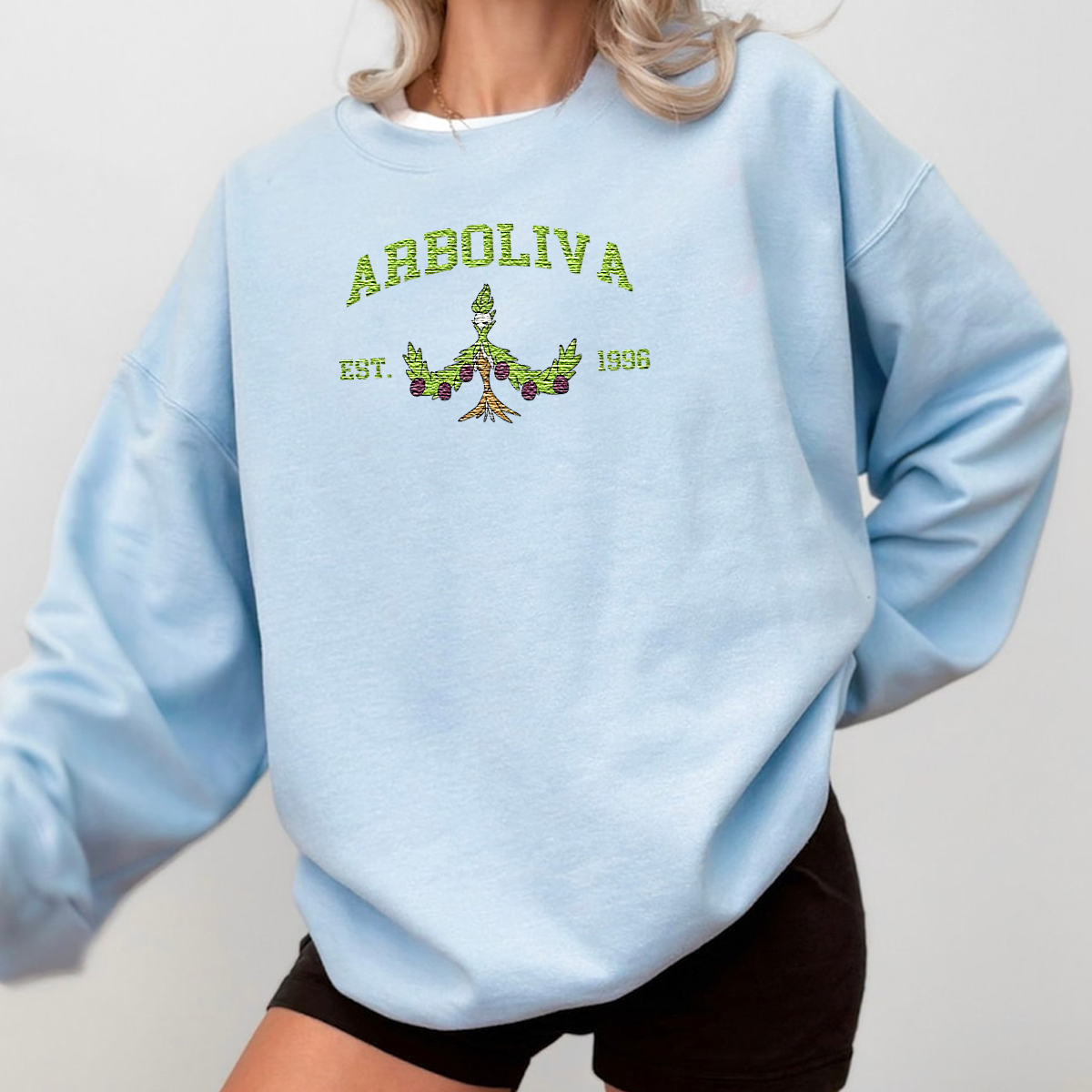 Arboliva Adorable Anime-Themed Embroidered T-Shirt,Crewneck,Hoodie-Trendy Versatile and a Thoughtful Gift for Friends,H-C-1173