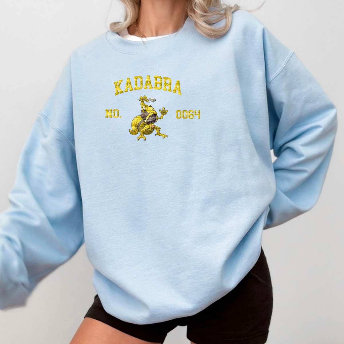Kadabra Adorable Anime-Themed Embroidered T-Shirt,Crewneck,Hoodie-Trendy Versatile and a Thoughtful Gift for Friends,H-C-1468
