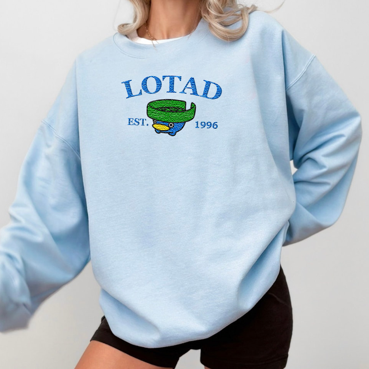 Lotad-Q. Adorable Anime-Themed Embroidered T-Shirt,Crewneck,Hoodie-Trendy Versatile and a Thoughtful Gift for Friends,H-C-969