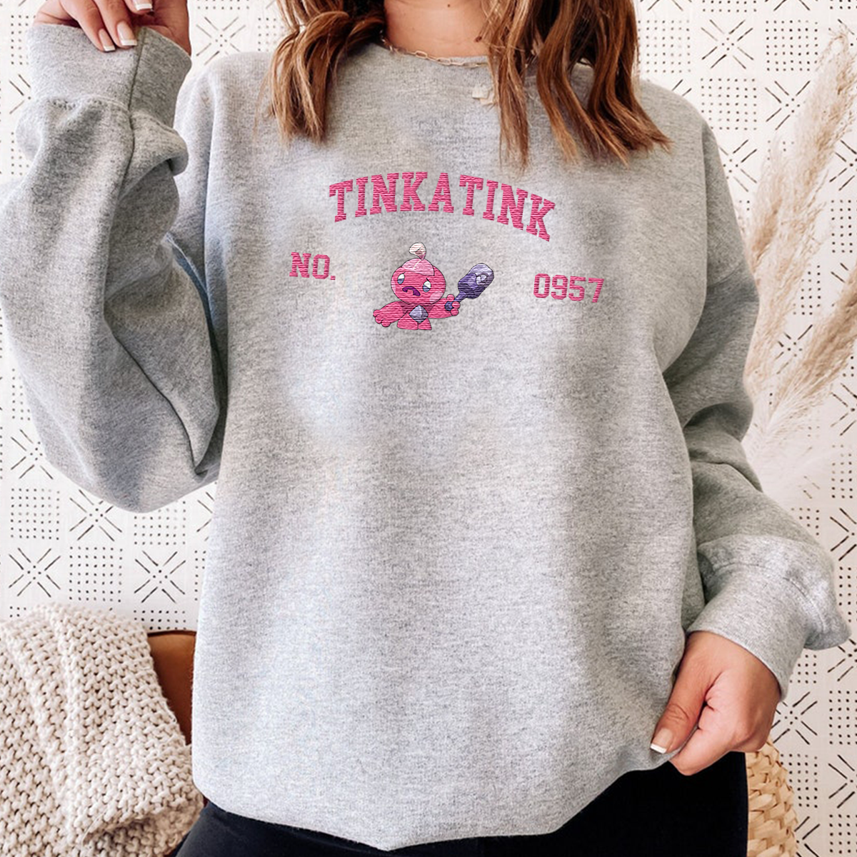 Tinkatink Adorable Anime-Themed Embroidered T-Shirt,Crewneck,Hoodie-Trendy Versatile and a Thoughtful Gift for Friends,H-C-1640