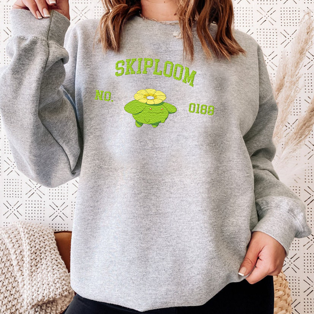 Skiploom Adorable Anime-Themed Embroidered T-Shirt,Crewneck,Hoodie-Trendy Versatile and a Thoughtful Gift for Friends,H-C-1633