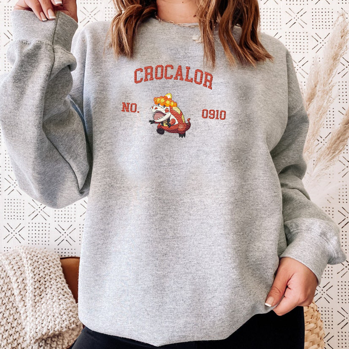 Crocalor Anime-Themed Embroidered T-Shirt,Crewneck,Hoodie-Trendy Versatile and a Thoughtful Gift for Friends,H-C-1817