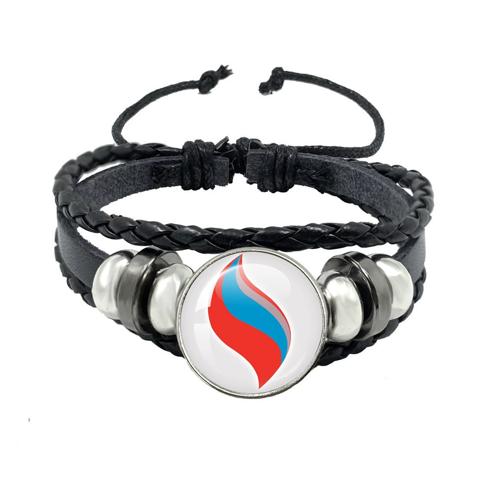 Leather Cord Snap Bracelet with Mega Evolution Stone,Perfect Gift for Friends and Family,B01