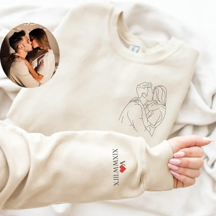 Personalized Couple Full-Color Embroidered Sweatshirt-The Perfect Gift for Your Love,M05